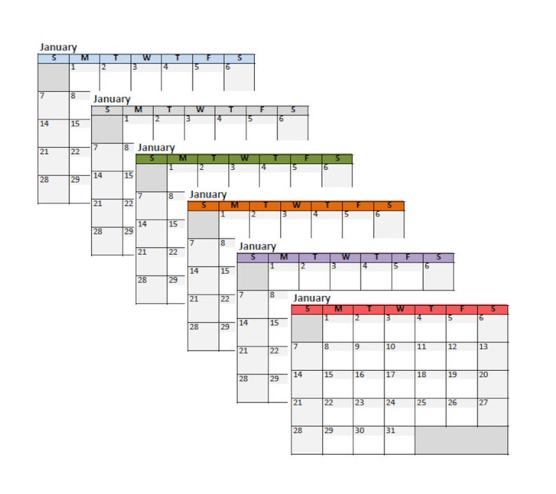 Printable Calendars, 2025 Calendar, PDF and EXCEL XLSX Format Included