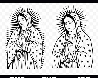 virgen de guadalupe svg png, Our Lady of Guadalupe clipart, Mother of Jesus, Virgin Mary Laser Cut Cutting, mother mary, mexican Catholic