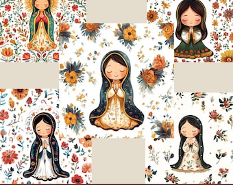 Lady Of Guadalupe Digital SVG PNG, Virgin Mary, Virgin of Guadalupe, Virgen de Guadalupe, mother of Jesus, Basilica of Our Lady of Guadalupe