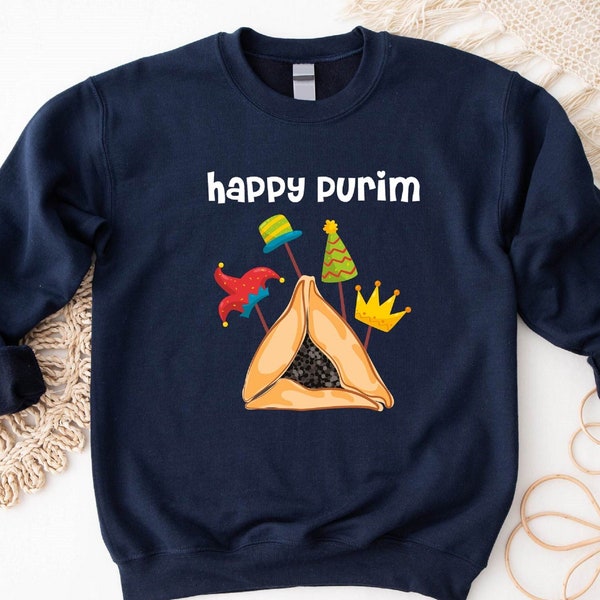 Happy Purim Shirt, Annual Jewish People Holiday Hoodie, Hamantaschen Lover Sweatshirt, Hebrew Family Festive Tank Tops, Judaica Yiddishkeit
