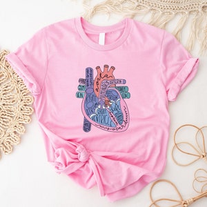 Anatomy Heart Shirt, Colorful Cardiologist Sweatshirt, Cardiac Anatomy Hoodie, Medical School Graduation Gift, Heart Specialist Tank Top