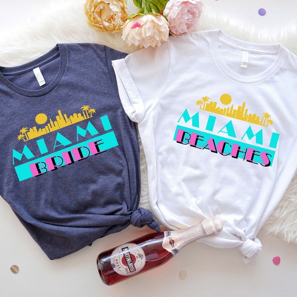 Miami Bride & Miami Beaches Tank Tops, Bachelorette Party With Maid of Honor, Bridal Shower in the Miami Shirt, To Be Married Friend Party