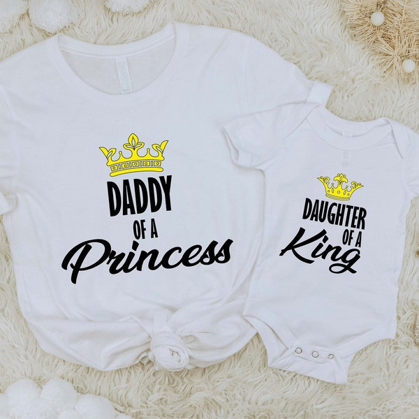 Chemise papa d’une princesse, fille d’un roi, tee-shirt assorti papa et moi, cadeau pour le nouveau papa, tenue père et bébé fille, chemises de fête des pères