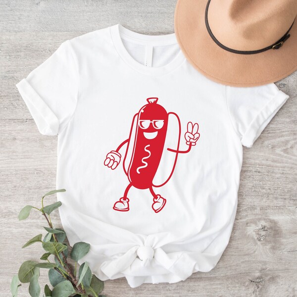 Cool Hot Dog Guy T-Shirt, Hot Dog Shirt, Hot Dog Lover Gift, Funny Food Tee For Women And Men, Foodie Shirt, Hot Dog Eating Tee, Funny Food