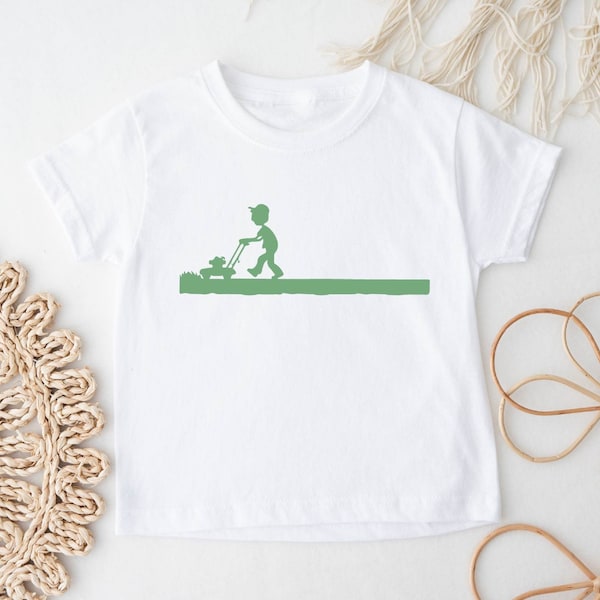 Mowing Shirt For Toddler, Funny Girls Boys Garden T-shirt, Little Gardener Daughter Son Tee Gift Idea, Mower Yard Work Kids-Youth Tee