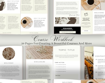 Workbook Template Canva | Course Workbook | Worksheet Template | Course Blogger Template | Lead Magnet Template | InDesign Template