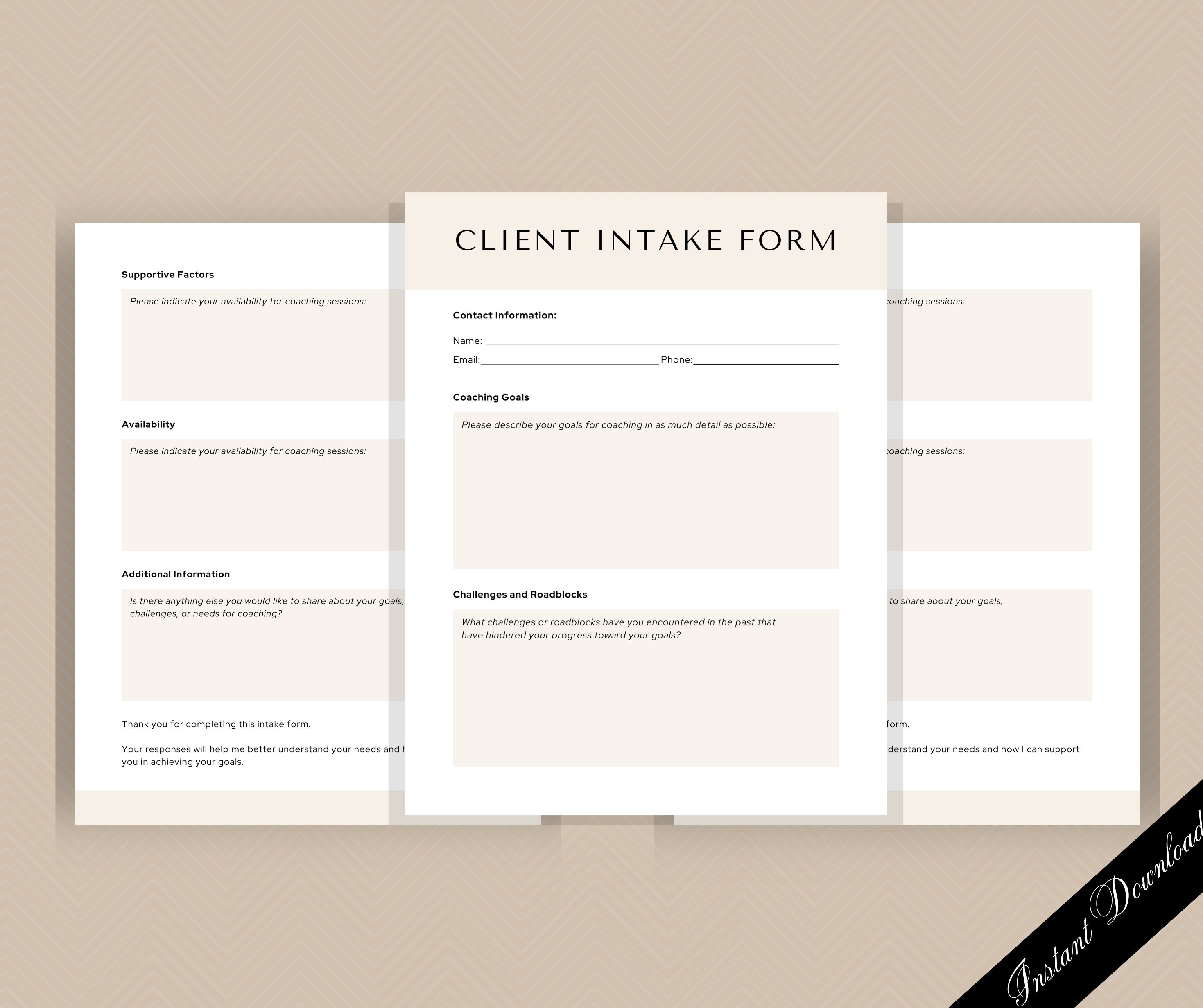 Client Intake Packet Client Welcome Packet - Client Intake Form, Client Welcome Packet ...