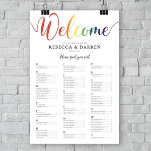 Printed & Framed Wedding Seating Chart | Personalized Guest List and Table Poster | Custom Seating Chart Sign | Wedding Decorations Signage
