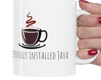 Tasse drôle de support technique informatique - Java installé
