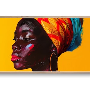 Samsung Frame TV Art | Colorful Beautiful African Queen Art | DIGITAL Download Painting | Portrait