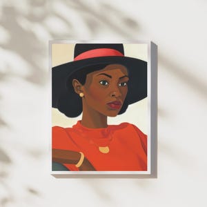 Lady In Red African Art | Digital Wall Art | Beautiful African Portrait | Digital Download