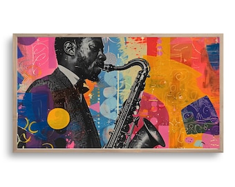 Samsung Frame TV Art | Colorful Jazz Art | DIGITAL Download Painting | Portrait