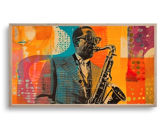 Samsung Frame TV Art | Colorful Jazz African Art | DIGITAL Download Painting | Portrait