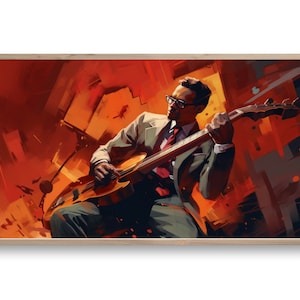 Jazz Resonance | Samsung Frame TV Art | Stylish Musician Portrait | African Art | Digital Download