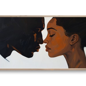 Samsung Frame TV Art | Black Love African Art | DIGITAL Download Painting | Portrait