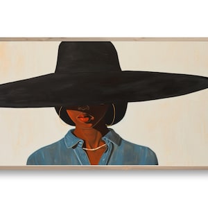 Samsung Frame TV Art | Black Modern Stylish African Art | DIGITAL Download Painting | Portrait