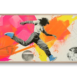 Urban Street Art Print – Afrocentric Digital Art, Bold Samsung Frame TV Art, Colorful Black Girl Portrait, Hip-Hop Dance Poster