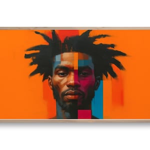 Afro Futurism Portrait | Black Man Wall Art for Samsung Frame TV | Modern African Digital Download