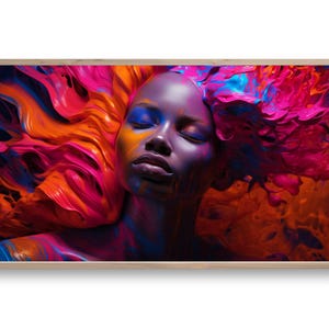 Samsung Frame TV Art | Beautiful Splash of African Art | DIGITAL Download Painting | Portrait