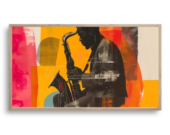 Samsung Frame TV Art | Vibrant Jazz African Art | DIGITAL Download Painting | Portrait