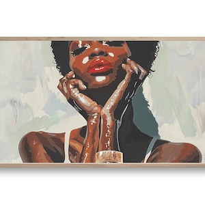Samsung Frame TV Art | Beautiful African Woman Art | DIGITAL Download Painting | Portrait