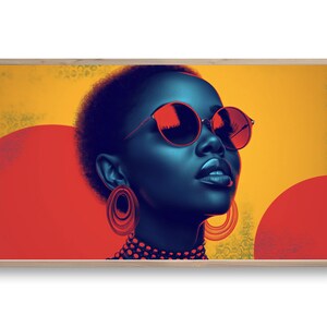 Samsung Frame TV Art | Beautiful High Contrast African Art | DIGITAL Download Painting | Portrait