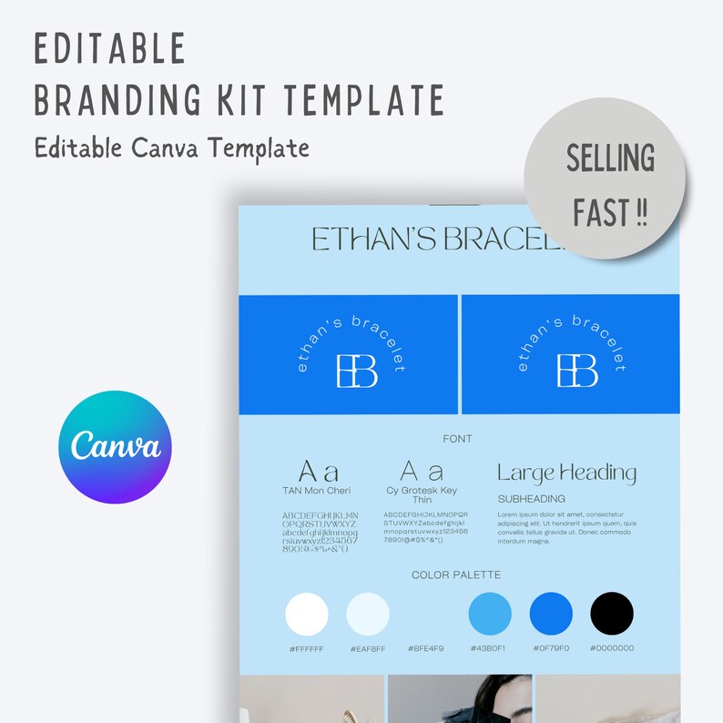 BRANDING KIT TEMPLATE, Brand Board, Branding Kit, Templates, Canva