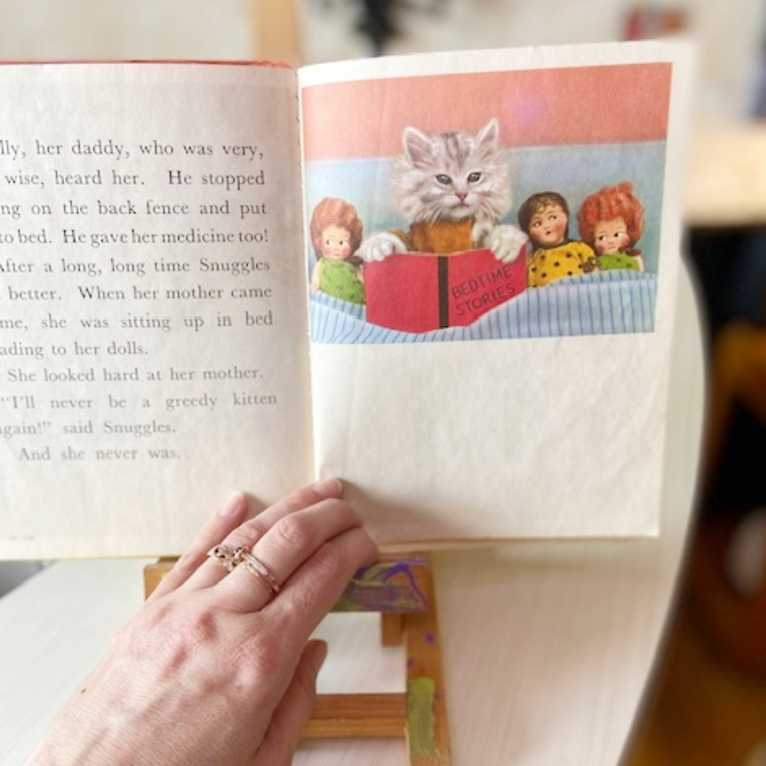 Vintage Book snuggles the Cat Children's Book Collage & Scrapbooking ...