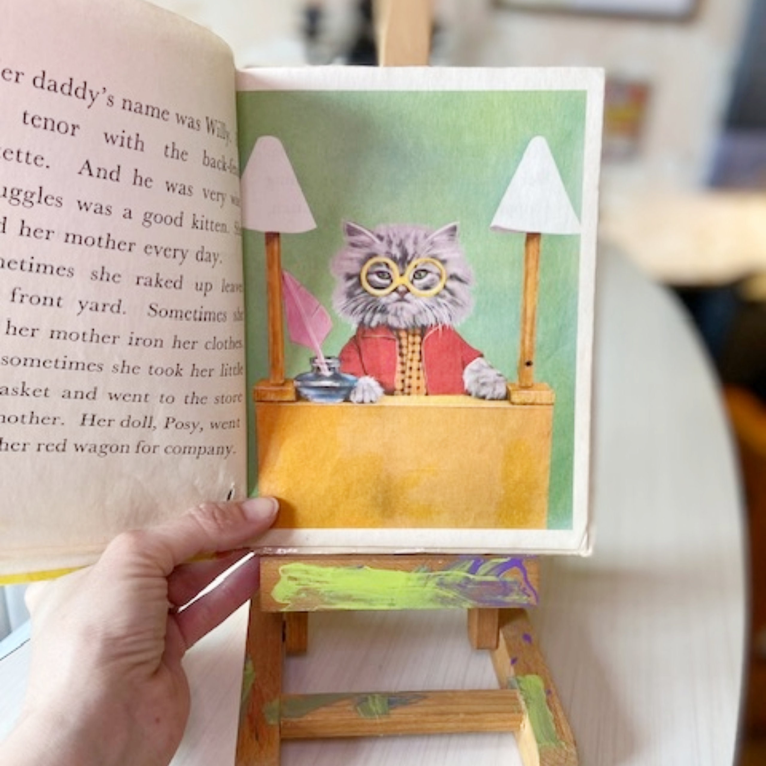 Vintage Book snuggles the Cat Children's Book Collage & Scrapbooking ...