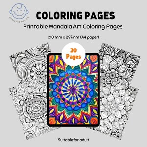 Mandala Coloring Pages for Adults - Stress Relief, Relaxation, and Creative Therapy | 30 pages