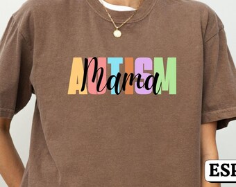 Autism Mama Shirt, Pastel Autism Mom Tee, Autism Awareness, Gift for Autism Mama, Autism Month Comfort Colors® shirt