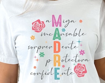 Madre Shirt, Latina Mom Tee, Madre Definition Shirts, Mother's Day Gift, Latina Mama Dia De Las Madres Shirt, Spanish Mother Tee
