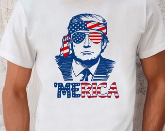 Trump 'Merica T-shirt, Trump Funny Shirt, Republican T-shirt, Great America Trump Tee, Merica Shirt