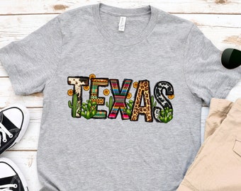 Texas Cactus Sunflower Shirt,Texas State Shirt,Texas Lover Shirt,Retro Texas Shirt,Leopard Texas Tee,Texas Fan Shirt,Texas Travel Shirt
