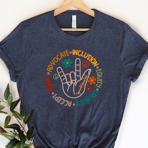 Autism Teacher Shirt, Advocate Inclusion Equity Equality Accept Adapt, Sign Hand, Special Education Shirt, Autism Mom Tee,  Autism Awareness