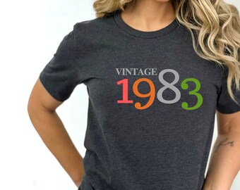 40th Birthday Shirt, Vintage 1983 Shirt, 40th Birthday Gift For Women,40th Birthday Friend, Vintage 1983 Original Part Tee, 1983 Retro Shirt