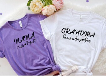Personalized Grandma Shirt, Nana T-Shirt, Personalized Grandma Gift, Gift for Grandma, Customized Mother's Day Shirt, Grandchildren Names