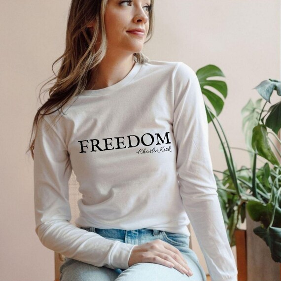 T-shirt Commémoratif Freedom Charlie Kirk – 100% Coton, Unisexe – Taille Régulière