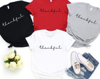 Thankful Shirt, Minimal Thankful Tee, Vintage Thankgiving Shirt, Family Thankful Shirt, Thanksgiving Tee, Group Thanksgiving Shirts