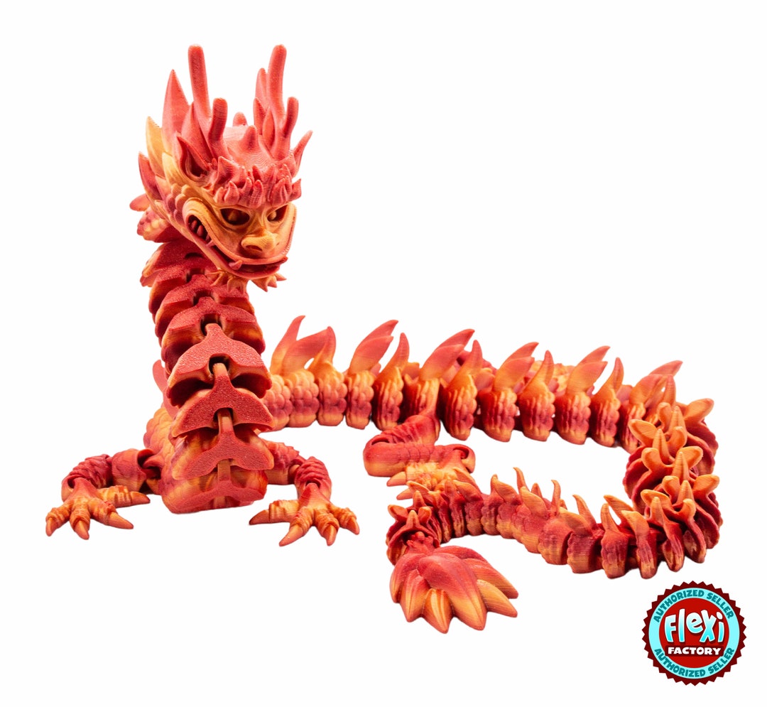 Custom 3D Printed Imperial Dragon Figure, Articulating Poseable Fidget ...