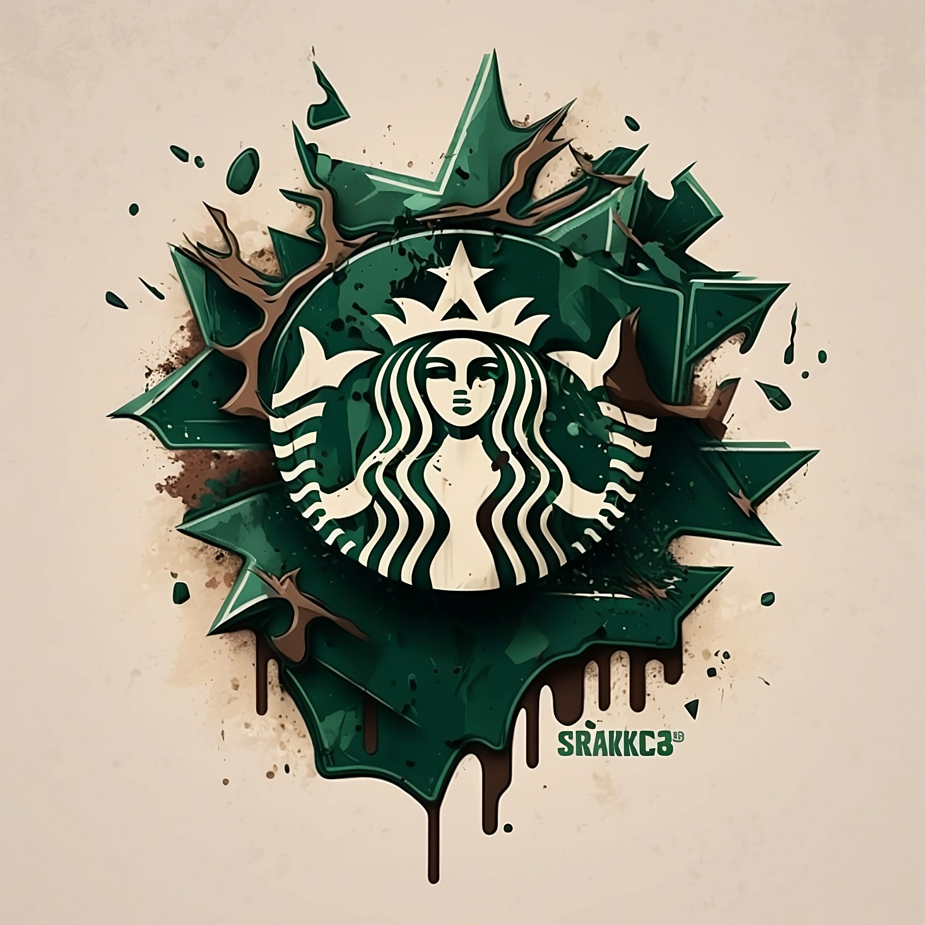 Street Art Starbucks Logo - Etsy
