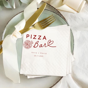Personalized That&#39;s Amore Pizza Napkins, Pizza Bar Engagement Napkins, Wedding Table Decor, Dinner Beverage Cocktail Napkins, Guest Towels