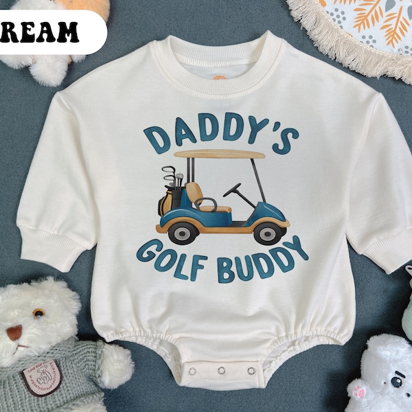 Daddy's Golf Buddy Romper Sweatshirt  - Father Son Golfing Romper Sweatshirt - Dad And Me Romper Sweatshirt  - Bubble Romper, Baby Gift