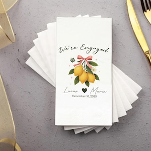 Custom Lemons Wedding Napkins, Lemon Birthday Napkins, Lemons Theme Bridal Shower Napkins, Lemon Paper Napkins, Beverage Luncheon Napkins