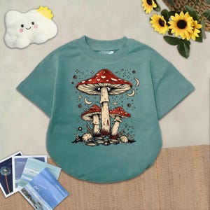 Mushroom Baby Romper, Boho Retro Hippie Mushrooms, Aesthetic Mushroom, Cottagecore Mushroom, Retro Summer, gift for Her, Unisex Baby Clothes