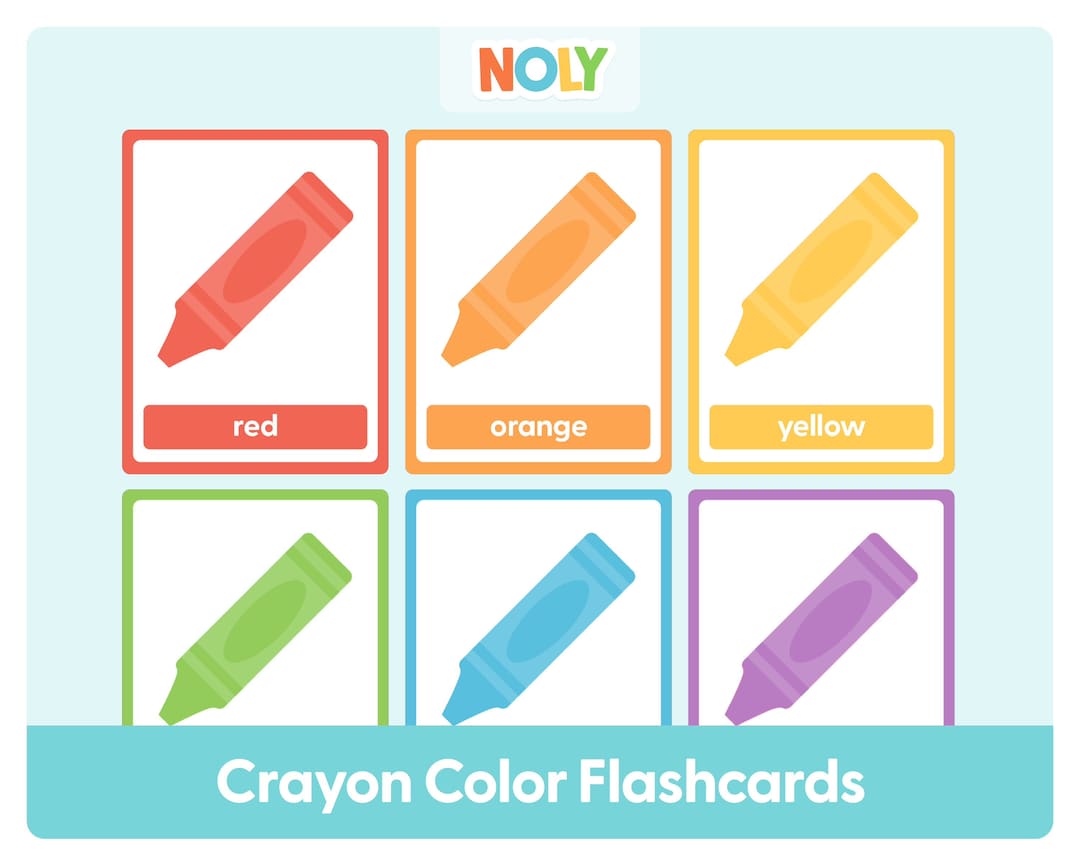 Printable Crayon Color Flashcards for Children Educational Etsy Ireland
