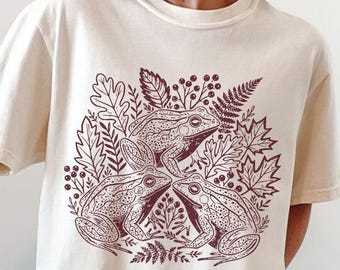 Frog Shirt, Tshirt Gift for Frog Lovers, Cottagecore Tee