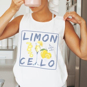 Limoncello Tank top Comfort Colors, Lemon Tank top, Amalfi Coast, Italy Vacation Tank top, Travel top Summer Lemons Tee Vintage Aesthetic,