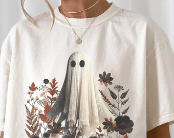 Comfort Colors Halloween Ghost Shirt: Floral Spooky Season Tee