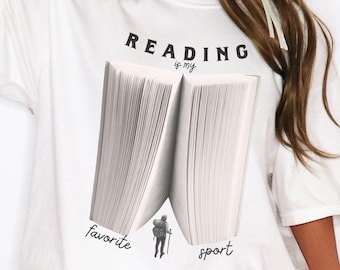 Retro Book Lover Comfort Colors Tee: Reading is My Sport